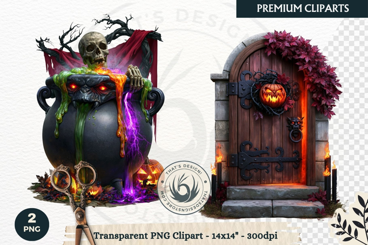 Gothic Dark Fantasy Halloween Nightmare Horror Clipart PNG