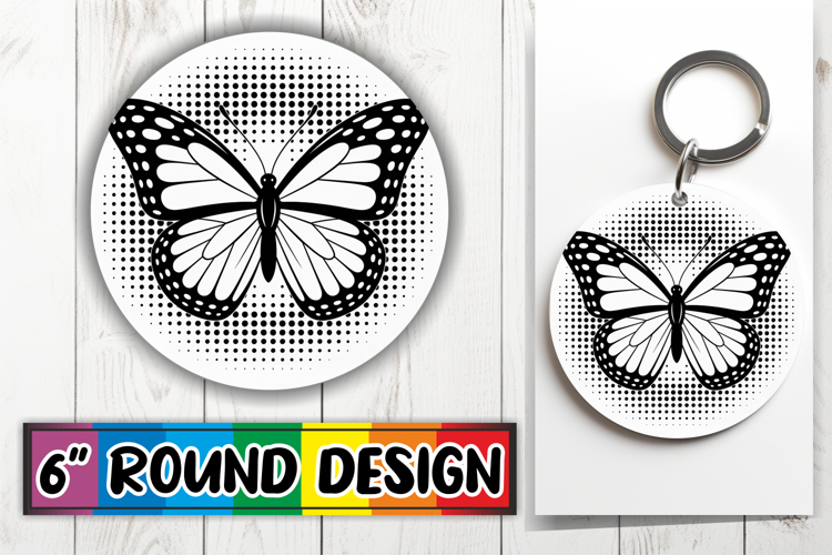 Timeless Sublimation Circle PNG, Butterfly