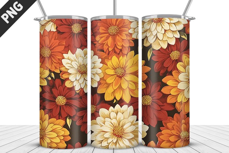 3D Prettiest Flowers Tumbler Wrap | Sublimation Design