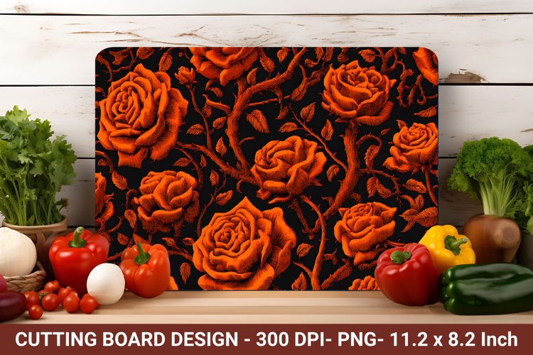 Gothic Green Rose Cutting Board | Cutting Board Png