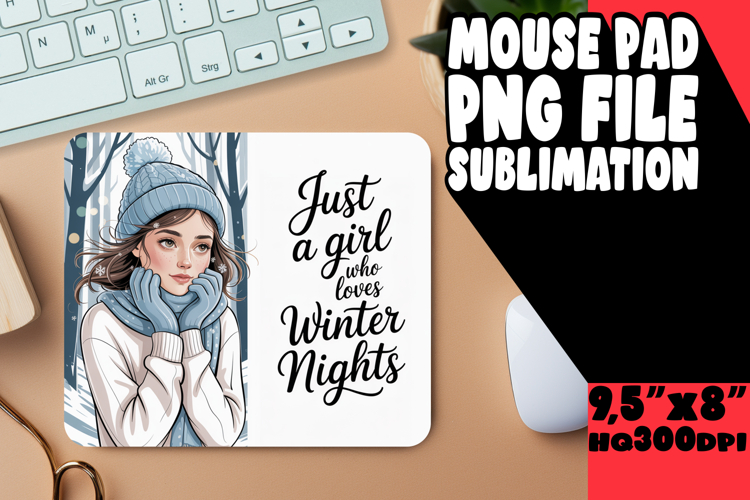 WHIMSICAL MOUSE PAD PNG DESIGN, Just A Girl
