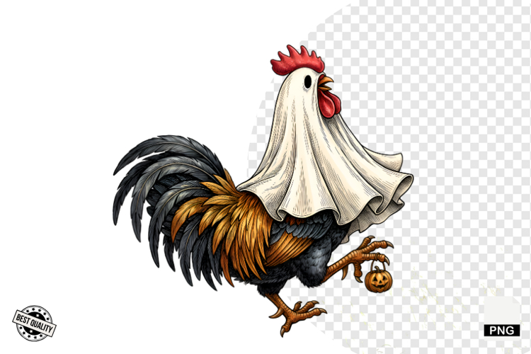 Halloween Ghost Chicken PNG