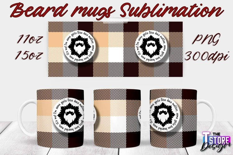 Beard Mug Design | 11 oz 15 oz Mug Sublimation | PNG File example image 1