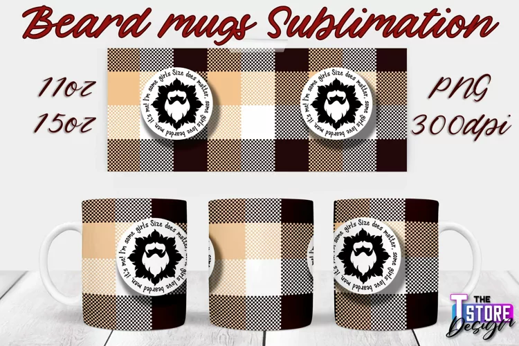 Beard Mug Design | 11 oz 15 oz Mug Sublimation | PNG File