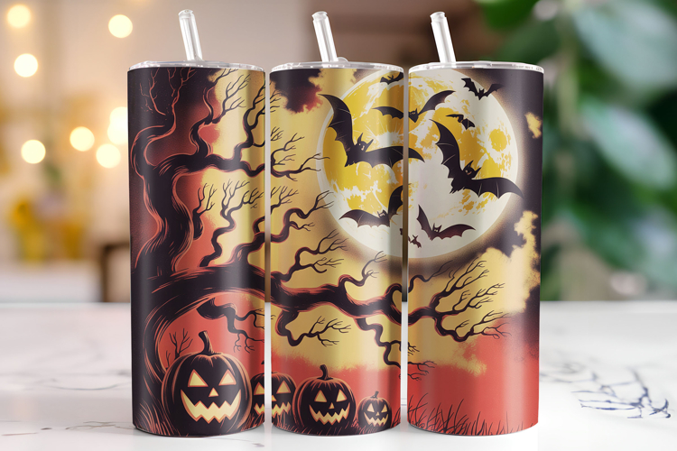 Halloween Pumpkin Tumbler Wrap | Sublimation | Tumblers