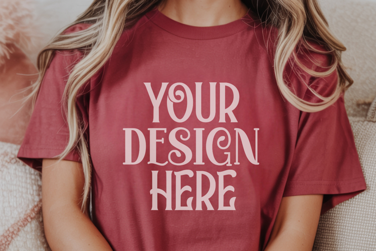 Chambray Comfort Colors 1717 Christmas Mockup, CC 1717