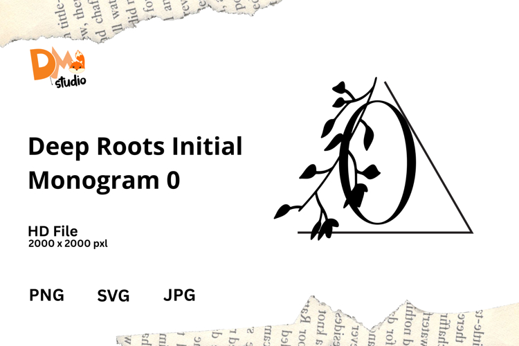 Deep Roots Initial Monogram