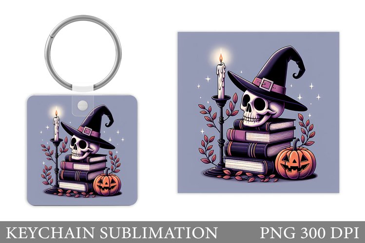 Skull Halloween Keychain. Skull Keychain Design example image 1