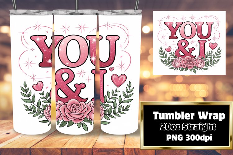 Sublimation Tumbler Template 20oz , Valentines