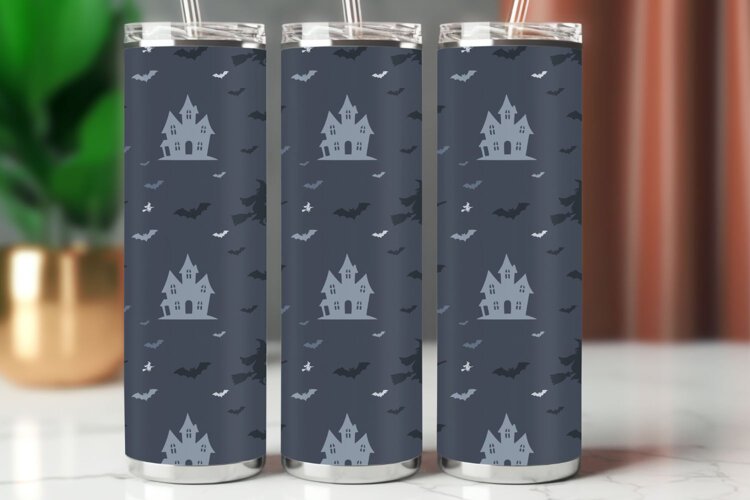 Halloween Tumbler Wrap Seamless Pattern example image 1