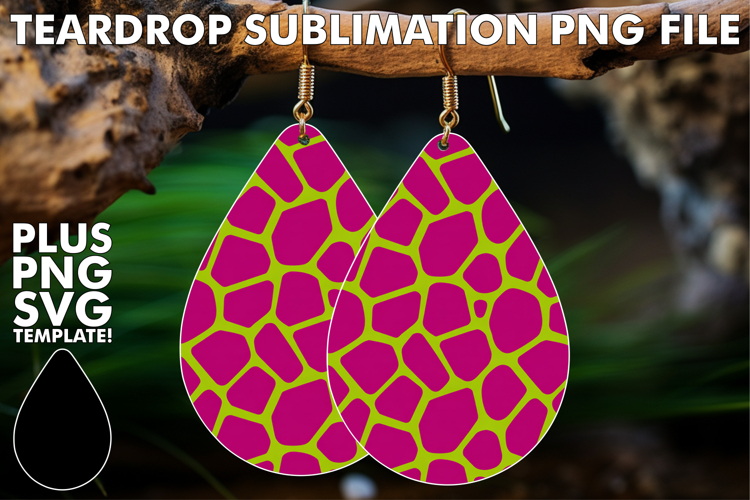 Joyful Teardrop Earrings Designs PNG, Funky Pattern