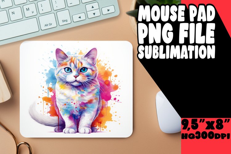 Bright and Playful Cat Mouse Pad Decor