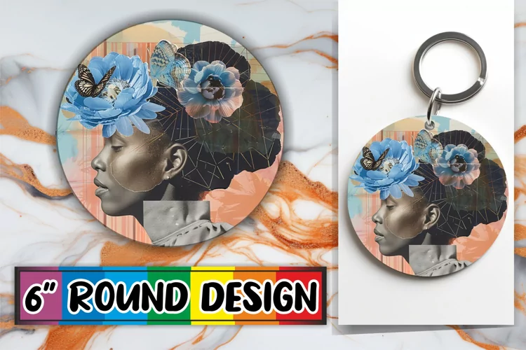 Tumbler Abstract Black Woman Artistic Wrap Design PNG