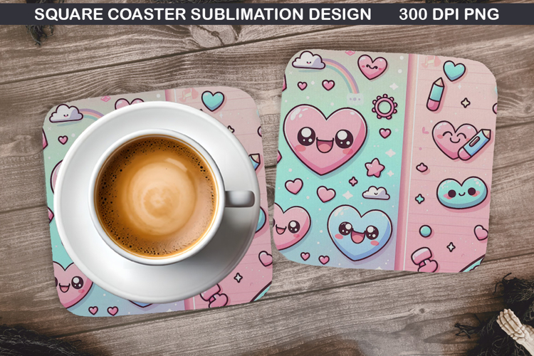 Valentine Coaster Sublimation, Valentine Coaster PNG Design
