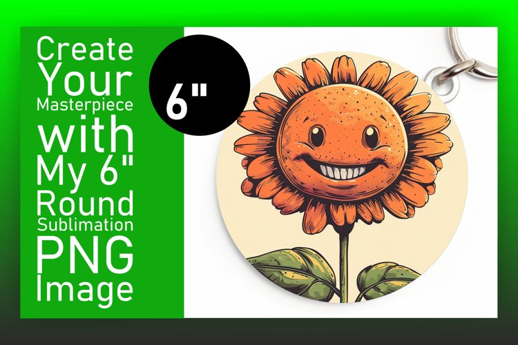 Radiant Retro Blossoms: Smiling Flowers Sublimation PNG