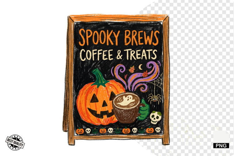 Halloween Coffee Signs PNG example image 1