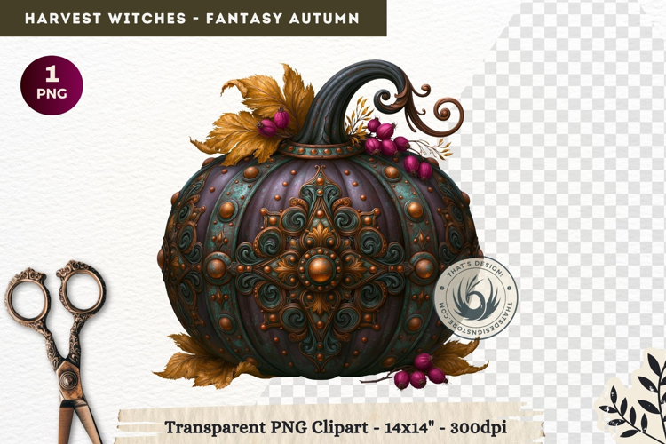 Harvest Witch Clipart Autumn Cottagecore Apothecary PNG RPG