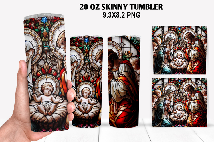 Jesus Skinny Tumbler 20oz Wrap Design, Christmas Tumbler