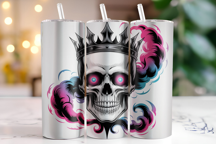Skull Tumbler Wrap | Sublimation | Tumblers