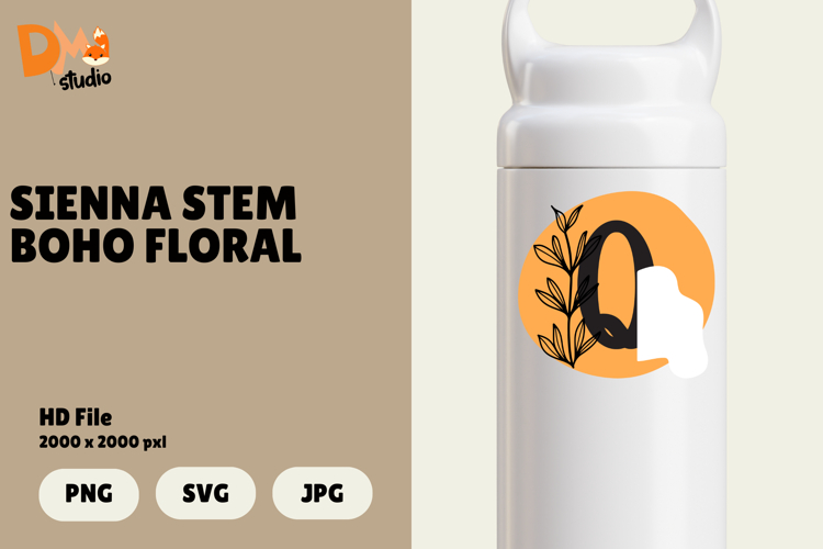 Sienna Stem Boho Floral Monogram