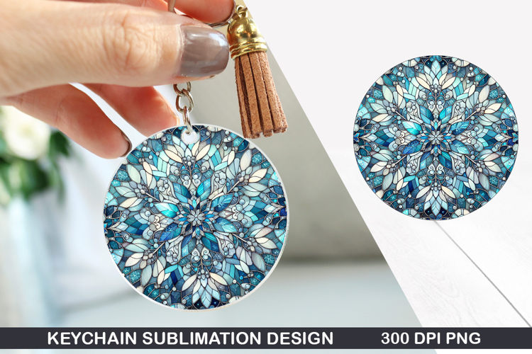 Flower Keychain Sublimation - Spring Keychain PNG Design