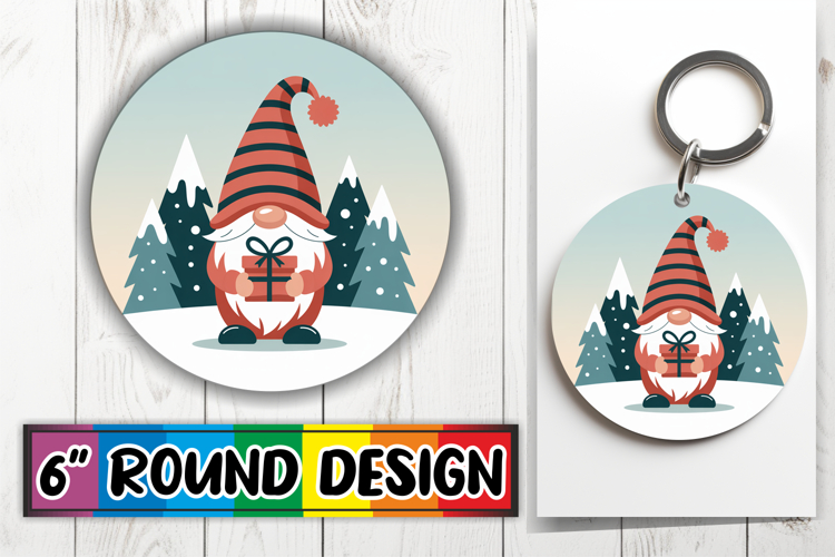 Joyful Sublimation Circle Designs PNG, Gnomes