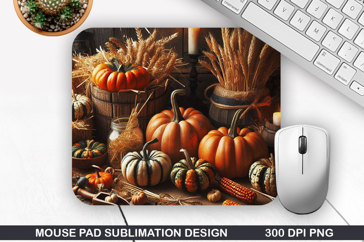 Pumpkins Mouse Pad, Halloween Mouse Pad PNG Design