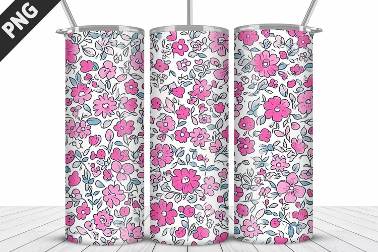 Valentine Flowers Tumbler Design | Valentine Tumbler Wrap