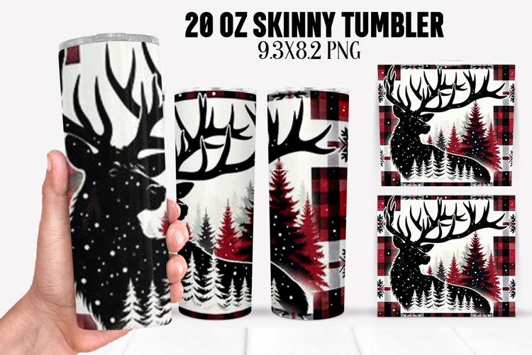 Christmas Deer Tumbler Sublimation ,20 oz Tumbler Wrap
