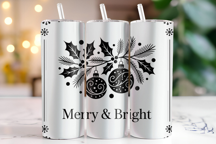 Merry & Bright Tumbler Wrap | Christmas Wrap