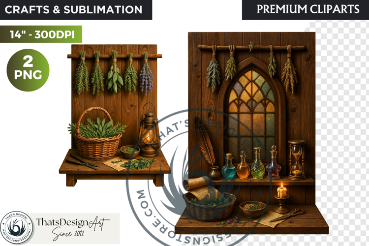 Cosy Witchs Apothecary magic Clipart PNG witchcraft graphic