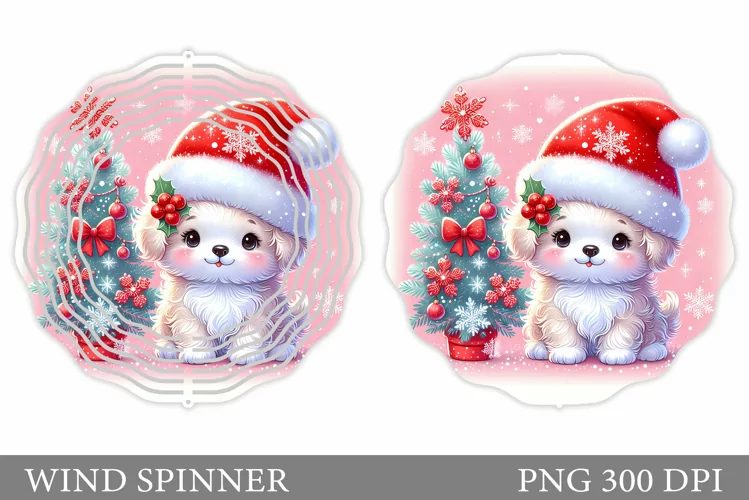 Christmas Dog Wind Spinner. Christmas Wind Spinner Design