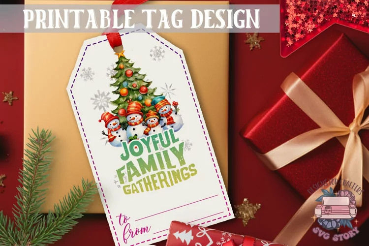 Watercolor Christmas Gift Tag Christmas Ornaments PNG