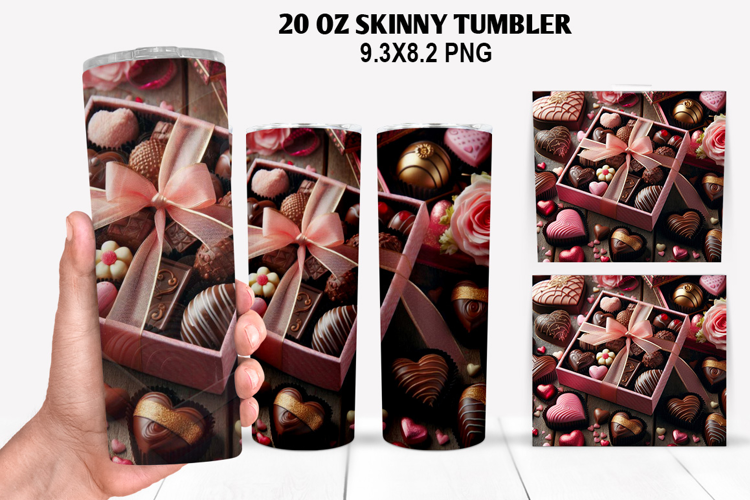 Valentine Skinny Tumbler 20oz Wrap Design, Valentine Tumbler