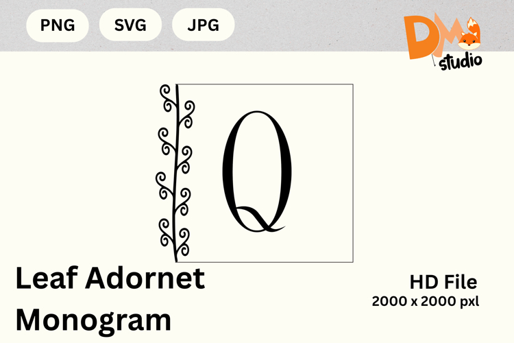 Leaf Monogram Svg Image 4