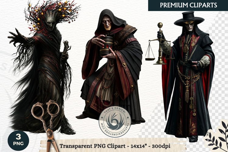 Gothic Ritual Dark Fantasy Halloween Horror Clipart