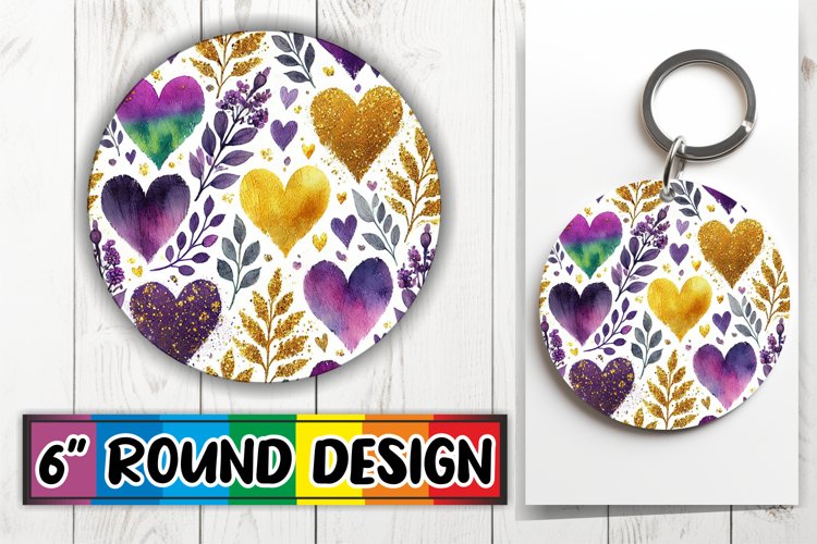 Sweet Circle Coasters Design PNG, Heart