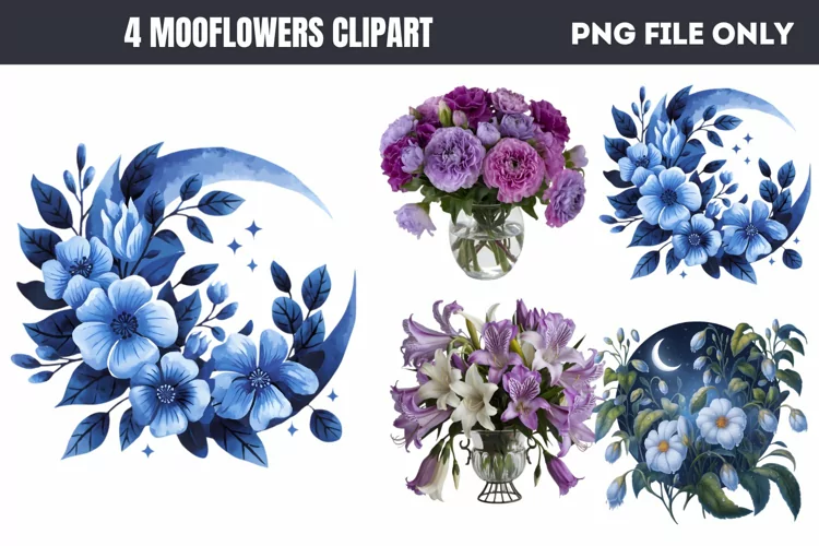 Mooflowers Clipart PNG