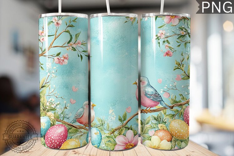 Spring Easter Tumbler Wrap - High Quality 300 Dpi example image 1