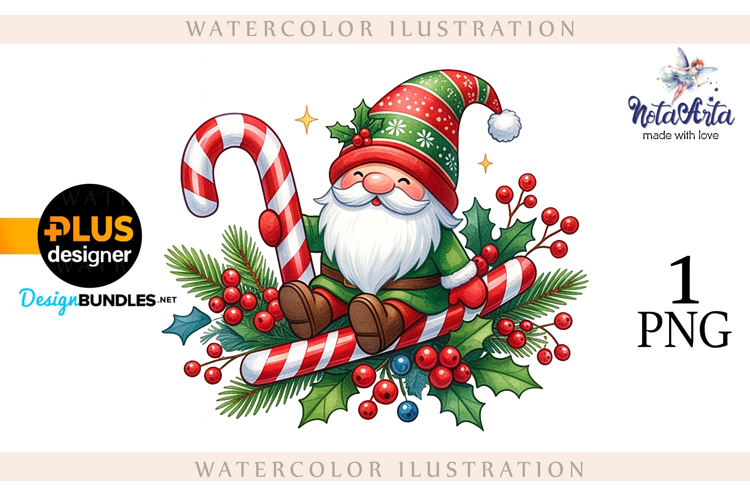 Watercolor Christmas gnomes, Christmas Gnomes