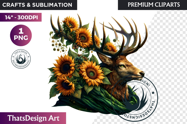 Enchanted Woodland Animal & Sunflower Clipart PNG