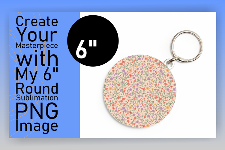 Elegant Round Design Sublimation PNG , Flower Pattern