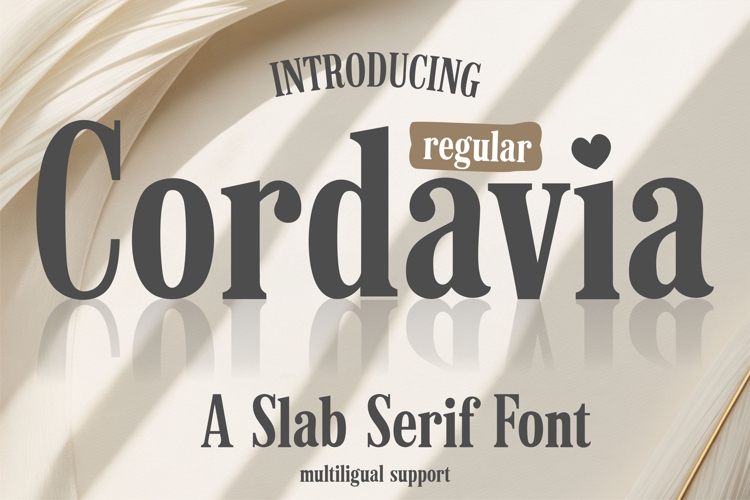 Cordavia Regular Classic Slab Serif Font with Heart