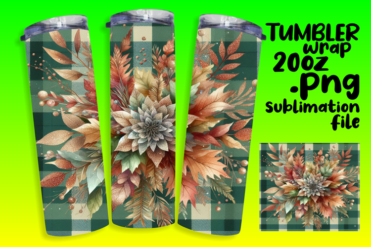 VIBRANT 20oz PNG Tumbler Wrap , Autumn Flower