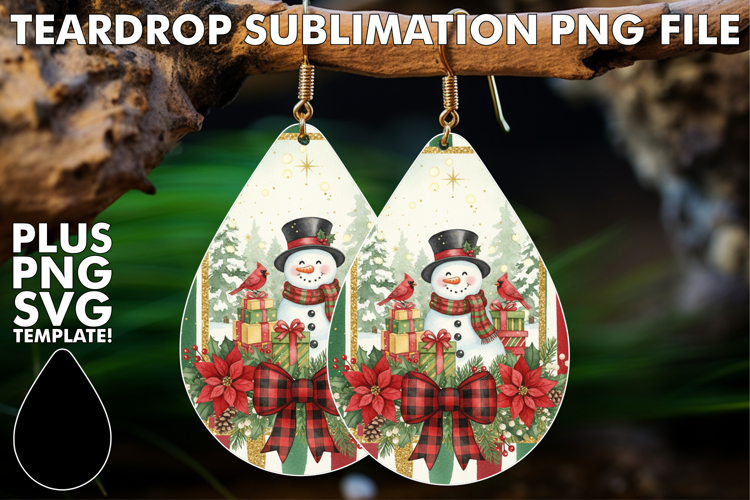 Stylish Teardrop Earrings Ideas PNG, Christmas