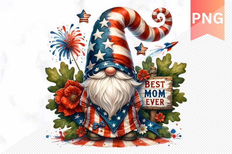 4th Of July Gnome Clipart Image 6