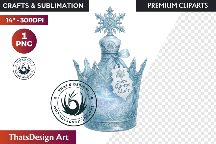 Christmas Winter Potion Bottles PNG, Magical Holiday Clipart