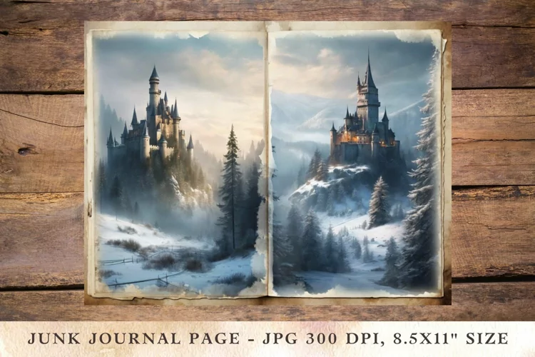Printable Junk Journal Pages castle 1