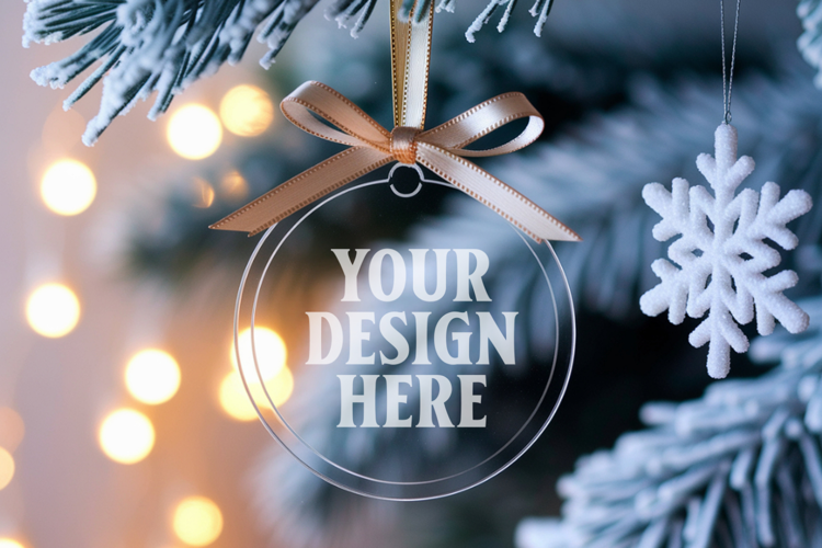 Acrylic Christmas Ornament Mockup , christmas ornament mocku