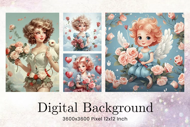 Angel Cupid Vintage Valentine Background Love Wallpaper